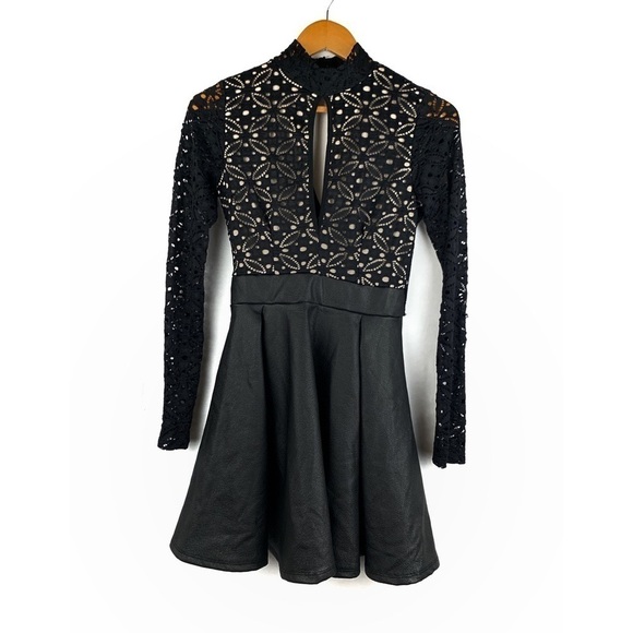 Privy lace and faux leather dress - Picture 1 of 5